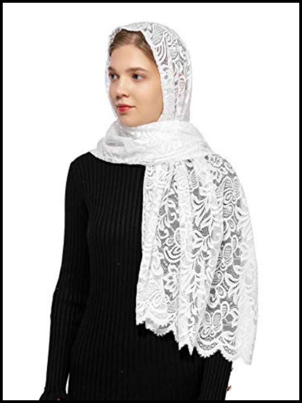 Rectangular Chapel Veil Scarf Catholic Church Mantilla Wrap Shawl Mass Head